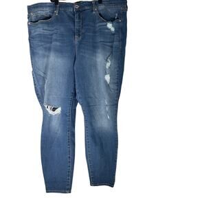 Torrid Blue Premium Distressed Denim Sky High Skinny Jeans – Size 24R